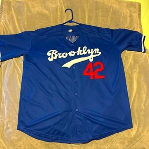 Jackie Robinson throwback jersey.